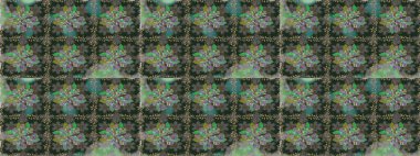 Kusursuz Renksiz Bahar Temalı Kusursuz Arkaplan. Gri ve mavi renkte çiçekler. Sevimli çiçek raster deseni. Düz Çiçek Elementleri Tasarımı.