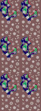 Güzel kumaş deseni. Karalama çiçeği. Raster illüstrasyonu. Zentangle soyut çiçekleri. Düz Çiçek Elementleri Tasarımı. Renkli Bahar Teması çizim şablonu.