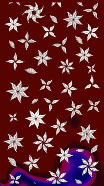 Tekrar eden çiçek arkaplanı, zarif kırmızı çiçek duvar kağıdı. Kırmızı renkler üzerine çiçek desenli çizimler, el yapımı papatyalar, papatyalar..