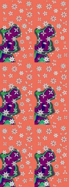 Çiçekler suluboya eskiz deseni. Raster Stili kumaş deseni.