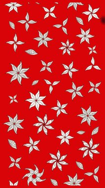 Süslü kumaş deseni. Raster illüstrasyonundaki çiçek desenli çizim. Renkli Bahar Teması eskiz kalıbı. Düz Çiçek Elementleri Tasarımı.