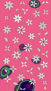 Raster illüstrasyonu. Suluboya çiçekli çiçek deseni. Pembe renkli güzel tekstil..