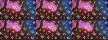 Kumaş desenli papatya çiçeği detayı. Kahverengi renkte çiçekler.