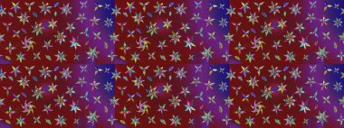 Raster illüstrasyonu. Çizim çiçek deseni duvar kâğıdı olarak kullanılabilir. Kırmızı renkte çiçekler.