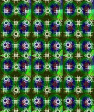 El yapımı dekoratif çerçeve, albüm kapağı, tebrik kartı, klasik Art deco tarzı. Altın karalama fantezi yapraklarından Raster soyut çiçek çelengi ve yeşil, gri ve mavi renkte çiçek.