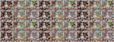 Moda baskıları için zarif bir şablon. Halk tarzı. Parlak renkli çiçekleri ve kahverengi ve nötr renklerde yaprakları olan şaşırtıcı, pürüzsüz çiçek deseni. Modern çiçek arkaplanı.