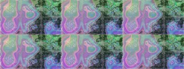 Raster - stok. Kusursuz bir arka plan modeli. Çiçekler yapraklarla ve papatya çiçekleri tarafsız ve mavi renklerle.