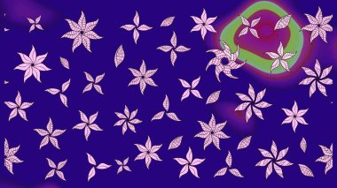 Çiçek arkaplan. Renkli çizim kalıbı. Çiçek duvar kâğıdı. Mavi renkli şirin tekstil tarzında. Raster illüstrasyonu.