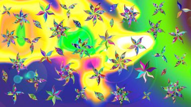 Sarı renkte çiçek desenli çizimler, el yapımı papatyalar, papatyalar. Tekrar eden çiçek arkaplanı, zarif sarı çiçek duvar kağıdı..