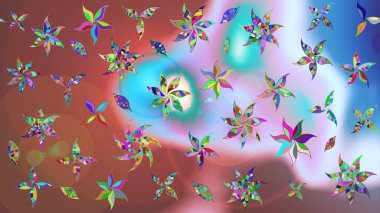 Kahverengi renklerde. Raster illüstrasyonu. Taslak dekoratif arka plan, çiçek mandala. Çiçek..