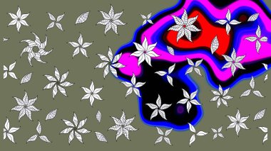 Parlak elementlerin. Çizim çiçek deseni duvar kağıdı, web sitesi arka planı, ambalaj kağıdı, davetiye, broşür, afiş veya web sitesi için kullanılabilir. El çizimi Raster illüstrasyonu.