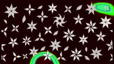 Raster illüstrasyonu. Çiçekli karalama şeklinde Raster çiçek deseni. Nazikçe, yaz çiçekleri siyah renklerde.