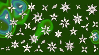 Tatil havası. Bahar mevsimi. Nazik romantik baskı. Yeşil renkli çiçekler. Raster güzel bir çiçek deseni çiziyor..
