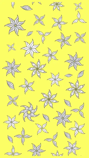 Düz Çiçek Elementleri Tasarımı. Çiçek deseni. Raster güzel kumaş deseni çiziyor. Renkli Bahar Teması çizim şablonu.