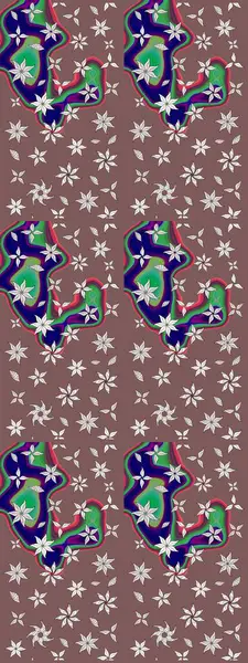 Güzel kumaş deseni. Karalama çiçeği. Raster illüstrasyonu. Zentangle soyut çiçekleri. Düz Çiçek Elementleri Tasarımı. Renkli Bahar Teması çizim şablonu.