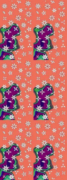 Çiçekler suluboya eskiz deseni. Raster Stili kumaş deseni.