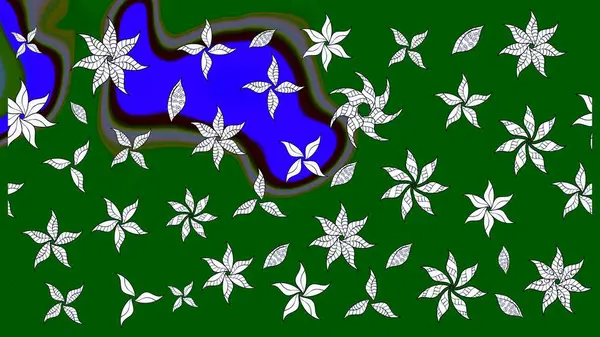 Çiçek arkaplan. - Yeşil çiçekler. Doğa. Küçük çiçekte güzel bir desen var. Çiçek kolajı. Çiçek kompozisyonu. Raster deseni.