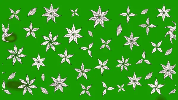 Soyut etnik raster çizim kalıbı. Arkaplan dokusu, duvar kağıdı, yeşil renkli çiçek teması. Kabile sanatı boho baskısı, klasik çiçek arkaplanı.