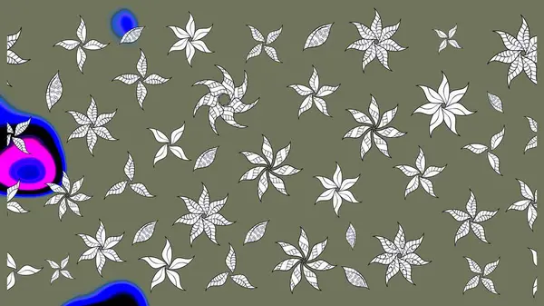 Halk tarzı. Modern çiçek arkaplanı. Moda baskıları için zarif bir şablon. Parlak renkli çiçekleri ve yeşil yaprakları olan harika bir çiçek deseni..