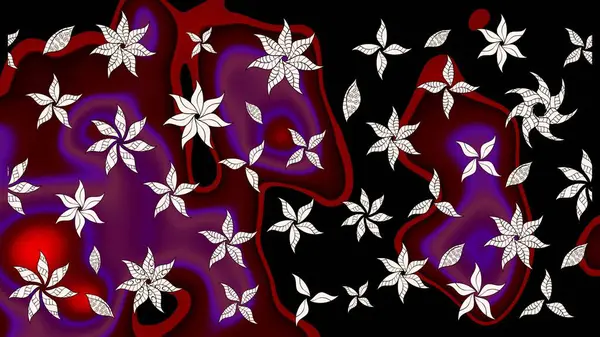 Siyah renkli çiçekler. Kumaş desenli papatya çiçekleri ayrıntıları.