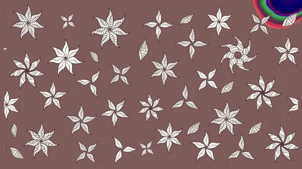 Nazik, sevimli çiçek arkaplanı. Kahverengi renkli çiçekler. Raster çiçek desenli ve çiçekli..