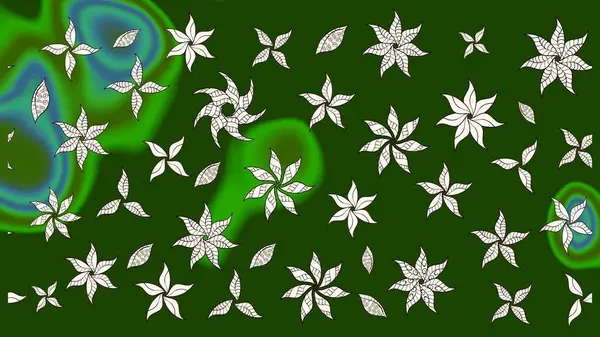 Tatil havası. Bahar mevsimi. Nazik romantik baskı. Yeşil renkli çiçekler. Raster güzel bir çiçek deseni çiziyor..