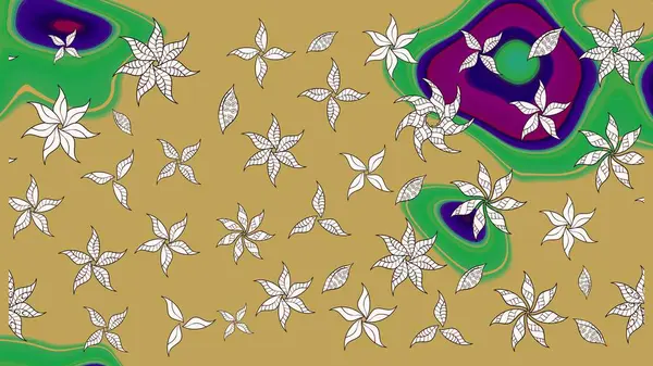 Çiçekli el çizimi çizimi deseni. Modern gelişim sarı raster arka plan duvar kâğıdı illüstrasyon klasik çizgili iz sürme desenli çiçekler, çiçekli süsler.