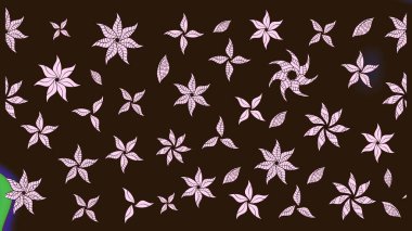 Parlak renkli çiçekleri ve kahverengi renkli yaprakları olan harika bir çiçek deseni. Moda baskıları için zarif bir şablon. Halk tarzı. Modern çiçek arkaplanı.