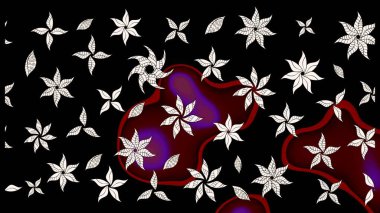 Küçük çiçekli yay deseni çiz. Suluboya tarzında siyah renklerde. Raster illüstrasyonu.