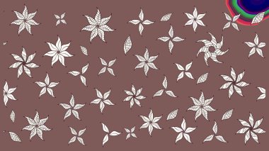 Nazik, sevimli çiçek arkaplanı. Kahverengi renkli çiçekler. Raster çiçek desenli ve çiçekli..