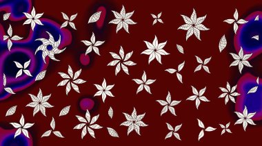 Düz Çiçek Elementleri Tasarımı. Kırmızı renkte çiçekler. Renkli Bahar Teması eskiz kalıbı. Raster illüstrasyonunda çiçek deseni çizimi.