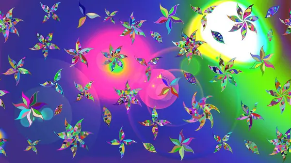 Nazikçe, güzel çiçek arkaplanı. Çiçekli karalama şeklinde Raster çiçek deseni. Mavi renkte çiçekler.