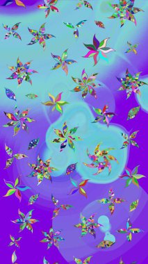 Küçük çiçekte güzel bir çiçek deseni var. Çiçekli çiçek deseni, suluboya. Raster deseni.