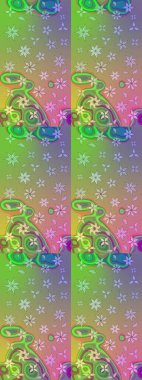 Çiçekli, yapraklı, çiçek desenli eskiz. El çizimi. Raster illüstrasyonu.