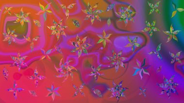 Küçük çiçekte güzel bir desen var. Doğa. Çiçek kolajı. - Mor çiçekler. Raster deseni. Çiçek arkaplan. Çiçek bileşimi.