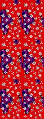 Raster. Kırmızı renkte güzel çiçekler, suluboya desenli eskiz deseni, duvar kağıdı, kart veya kumaş için fayanslı..