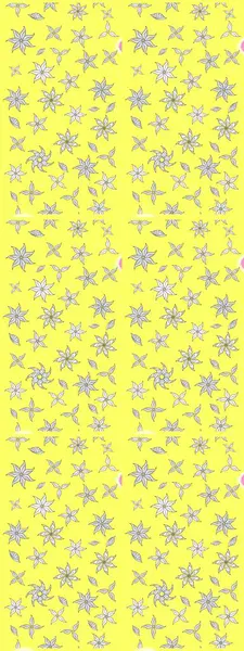 Güzel kumaş deseni. Sarı renklerde. Raster illüstrasyonundaki çiçek desenli çizim. Raster illüstrasyonu.