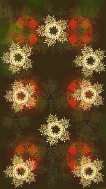 İllüstrasyon kar tanesi. Kahverengi, gri ve yeşil renklerde suluboya kar taneleri. Güzel dekorasyon. Kışın sembolü.