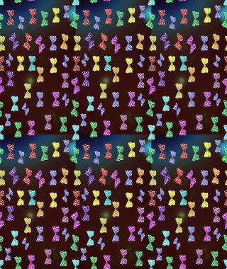 Bahar ve yaz tropikal kelebek eskiz deseni kahverengi renklerde. Kelebek gölgeleri ve siluetler. Raster illüstrasyonu. Kumaş, kağıt, ambalaj için uygun.