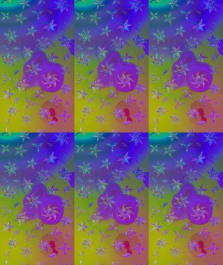 Raster illüstrasyonu. Yaprak ve çiçeklerin suluboya resimleri, menekşe renkleri üzerine çizimler. Yumuşak, bahar çiçekleri menekşe renklerinde.