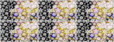 Raster suluboya çiçek deseni, narin çiçekler, gri çiçekler, tebrik kartı şablonu. Raster Güzel kumaş deseni.