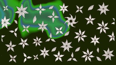 Nazik, narin çiçek arkaplanı. Çiçekli karalama şeklinde Raster çiçek deseni. Gri renkli çiçekler.