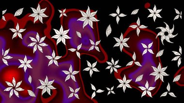 Raster illüstrasyonu. Kumaş, duvar kağıdı ve kağıt üzerine baskı yapmak için gelişen arka plan. Moda arka planında parlak buketler. Eski usul küçük çiçekli şirin bir eskiz deseni..