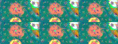 Organik elementler. Botanik çizim kalıbı. Suluboya etkisi. Raster deseni.