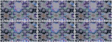 Düz Çiçek Elementleri Tasarımı. Gri renkli çiçekler. Raster illüstrasyonunda kusursuz çiçek deseni. Renkli Bahar Teması Kusursuz Arkaplan.