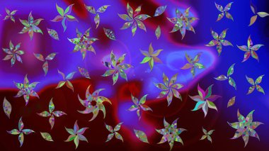 Mor renkli çiçekler suluboya tarzında. Çiçek izi. Suluboya çizim deseni.