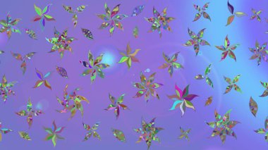 Mor renklerde. Raster illüstrasyonu. Raster illüstrasyonundaki çiçek desenli çizim. Güzel kumaş deseni.