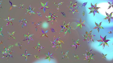 Kumaş, tekstil, duvar kağıdı baskısı için. Eskiz geçmişi. Raster illüstrasyonu. Eski usul. Renkli desenli eskiz deseni, gri çiçekler ve dekoratif elementlerle.