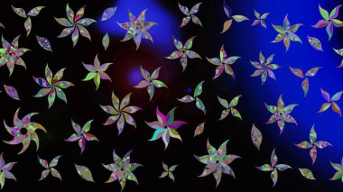 Renkli Bahar Teması eskiz kalıbı. Düz Çiçek Elementleri Tasarımı. Çiçek deseni. Raster çizimi. Güzel kumaş deseni..