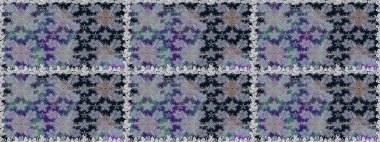 Raster illüstrasyonunda kusursuz çiçek deseni. Gri ve nötr renkte çiçekler.